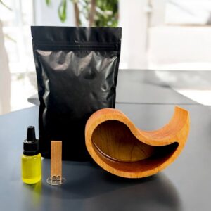 DIY-15 Кашпо форма Косатка, дерево Вільха (Набір для створення арома свічки самостійно) Fastisi Aroma Wooden Candles